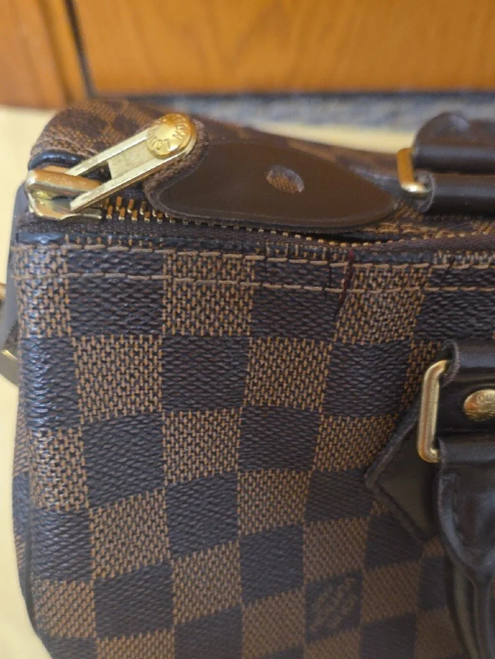 Louis Vuitton Brown Damier Ebene Speedy Bag Duffel Bag